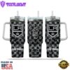 NHL Los Angeles Kings Stained Glass Effect Custom Stanley Quencher 40oz Stainless Steel Tumbler With Handle