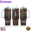 NHL Minnesota Wild Stained Glass Effect Custom Stanley Quencher 40oz Stainless Steel Tumbler With Handle