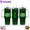 NHL Montreal Canadiens Happy St. Patrick's Day Custom Stanley Quencher 40oz Stainless Steel Tumbler With Handle