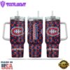NHL Montreal Canadiens Stained Glass Effect Custom Stanley Quencher 40oz Stainless Steel Tumbler With Handle