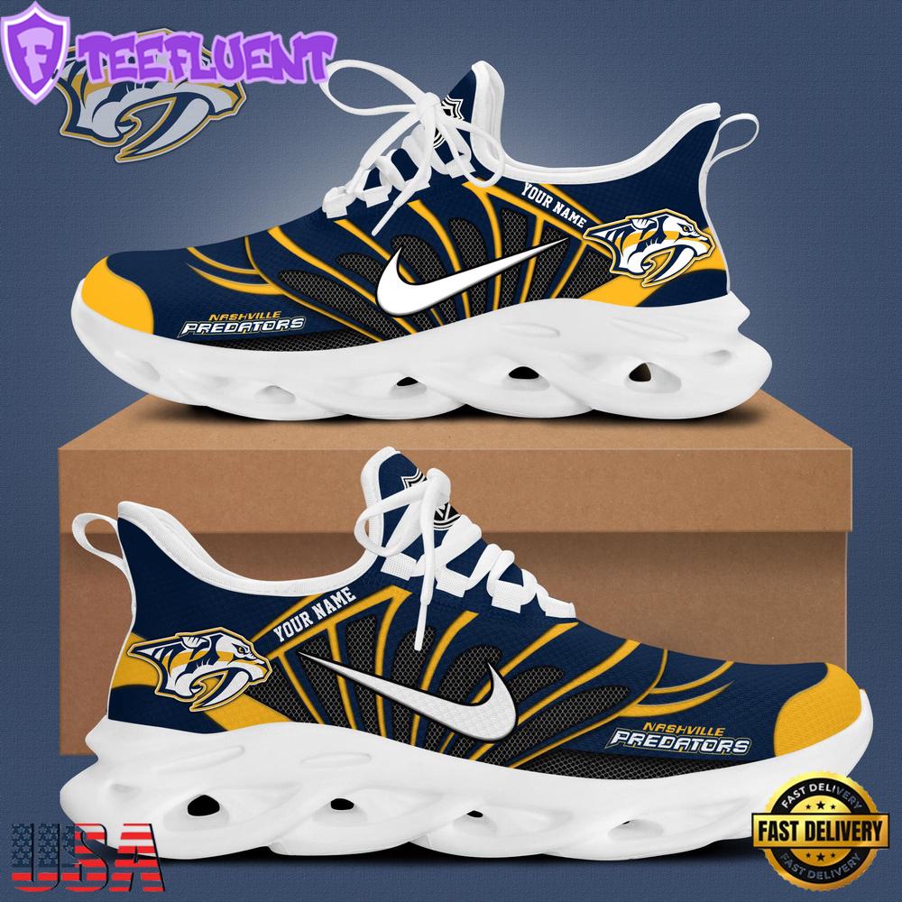 NHL Nashville Predators Hockey Logo Custom Name Max Soul Shoes