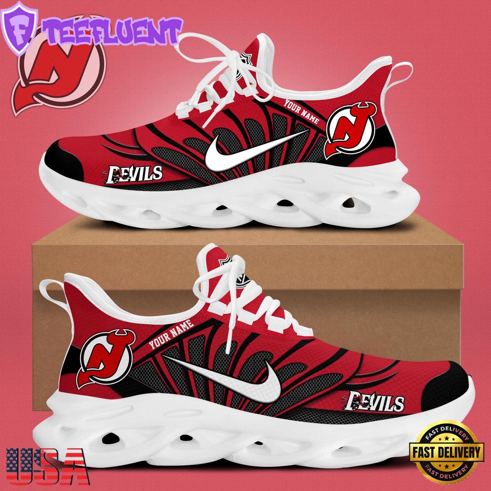 NHL New Jersey Devils Hockey Logo Custom Name Max Soul Shoes