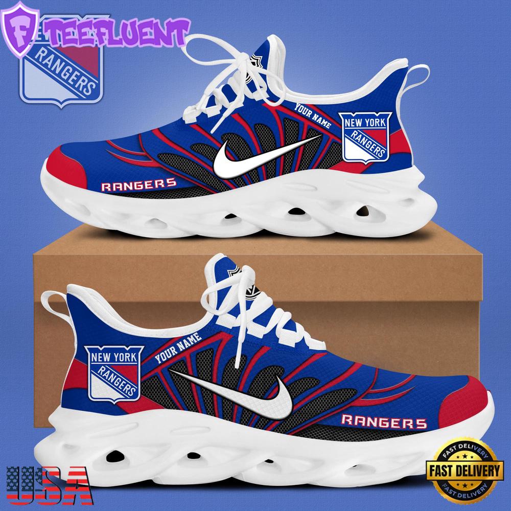 NHL New York Rangers Hockey Logo Custom Name Max Soul Shoes