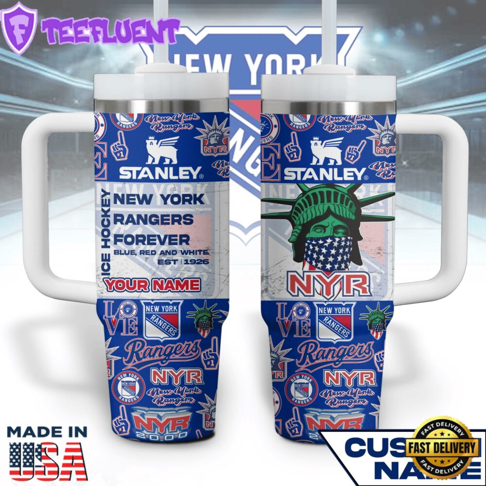 NHL New York Rangers NHL Custom Stanley Quencher 40oz Stainless Steel Tumbler With Handle