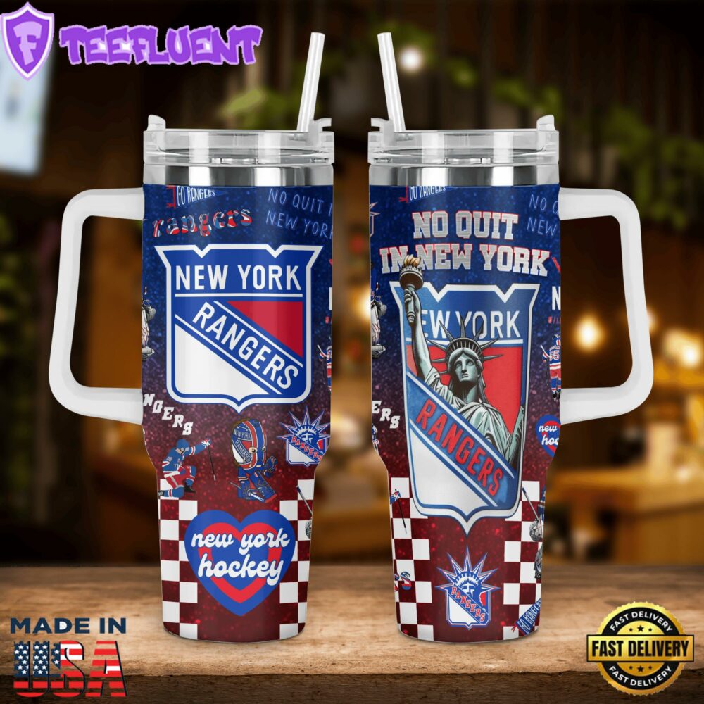 NHL New York Rangers NHL Custom Stanley Quencher 40oz Stainless Steel Tumbler With Handle