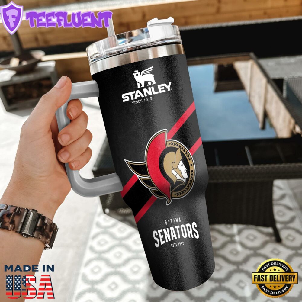 NHL Ottawa Senators Custom Stanley Quencher 40oz Stainless Steel Tumbler With Handle