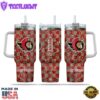 NHL Ottawa Senators Stained Glass Effect Custom Stanley Quencher 40oz Stainless Steel Tumbler With Handle