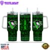 NHL Pittsburgh Penguins Happy St. Patrick's Day Custom Stanley Quencher 40oz Stainless Steel Tumbler With Handle