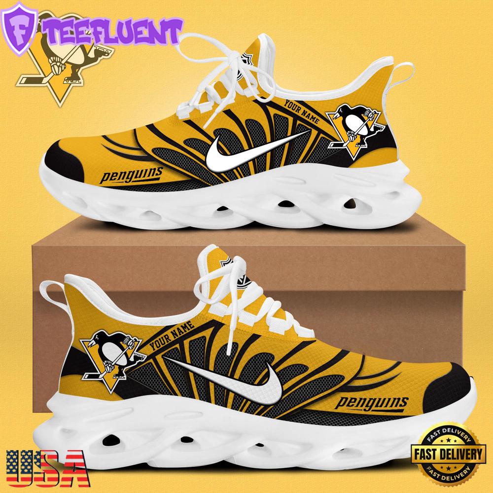 NHL Pittsburgh Penguins Hockey Logo Custom Name Max Soul Shoes