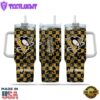 NHL Pittsburgh Penguins Stained Glass Effect Custom Stanley Quencher 40oz Stainless Steel Tumbler With Handle