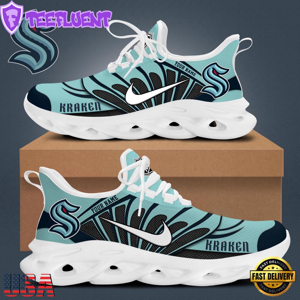 NHL Seattle Kraken Hockey Logo Custom Name Max Soul Shoes