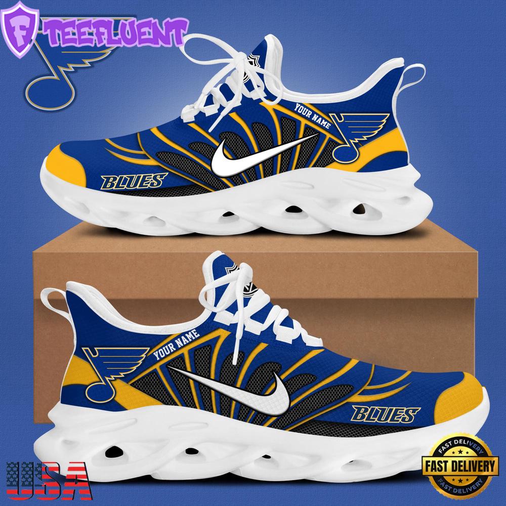 NHL St Louis Blues Hockey Logo Custom Name Max Soul Shoes