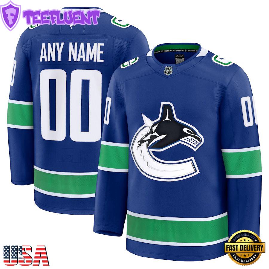 NHL Vancouver Canucks Home Premium Custom Hockey Jersey