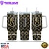 NHL Vegas Golden Knights Stained Glass Effect Custom Stanley Quencher 40oz Stainless Steel Tumbler With Handle