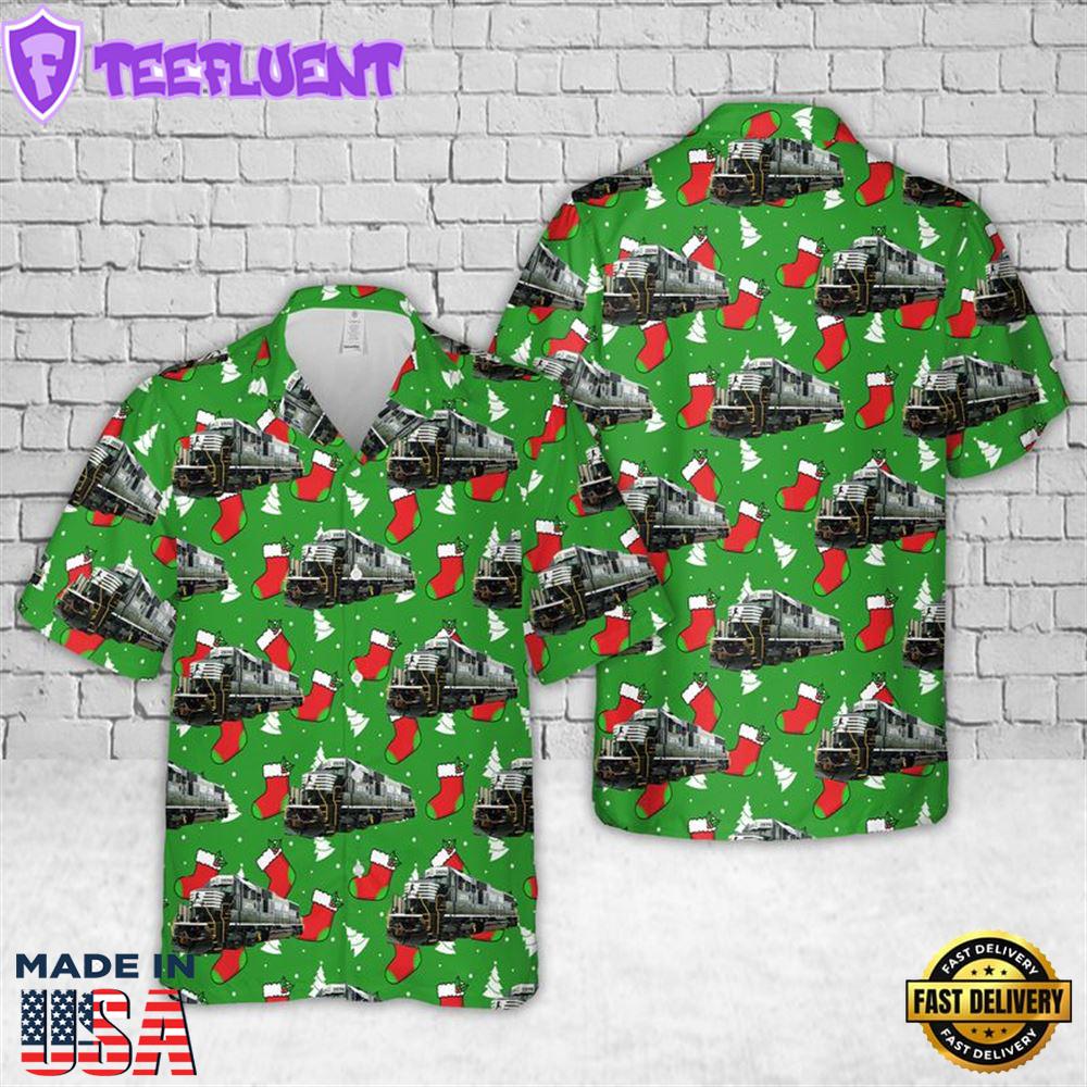 Norfolk Southern Railway EMD SD70 #2574 Christmas Hawaiian Shirt