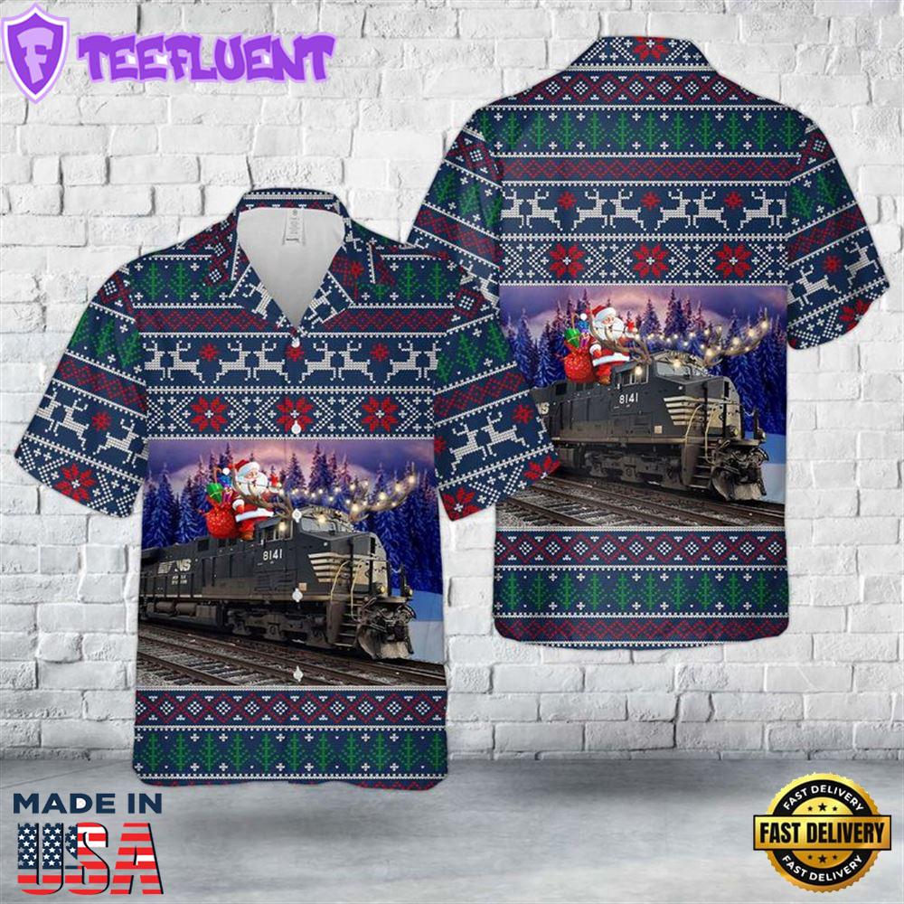Norfolk Southern Railway GE ES44AC 8141 Christmas Hawaiian Shirt