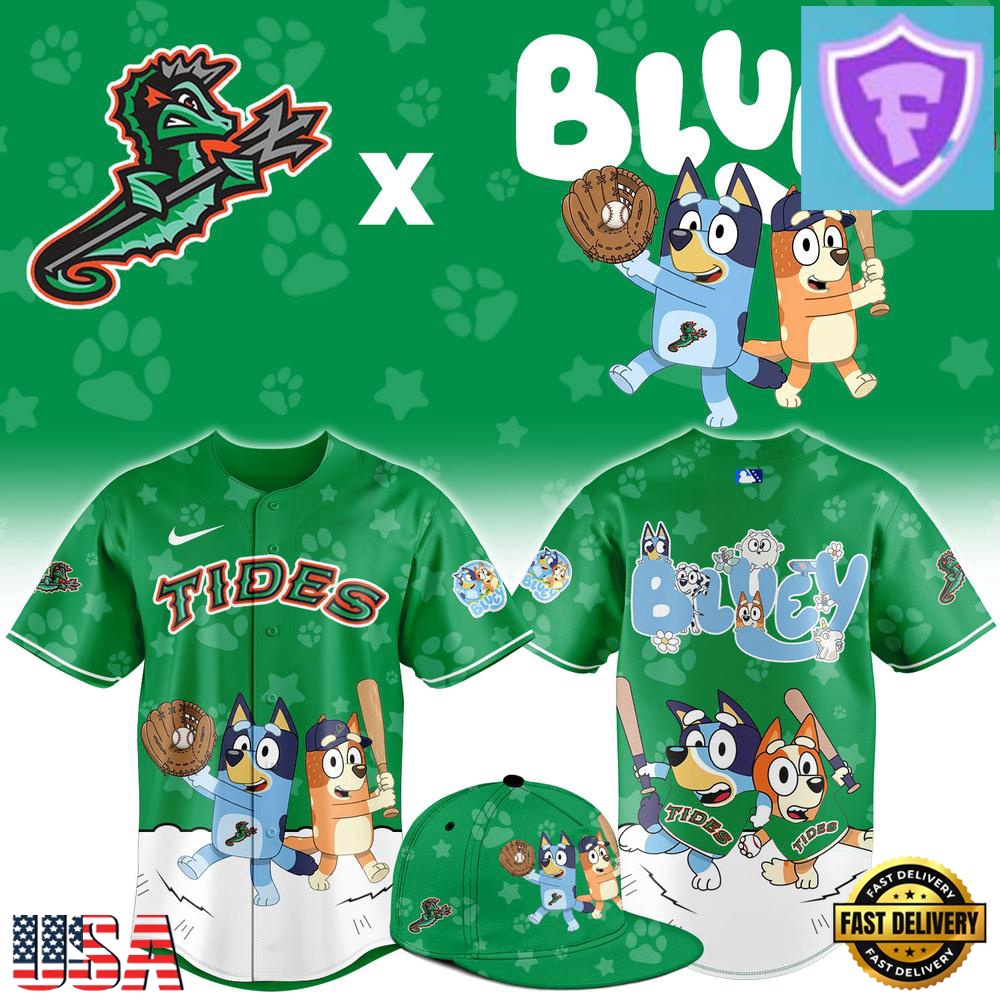 Norfolk Tides Bluey Night Special Edition Baseball Jersey