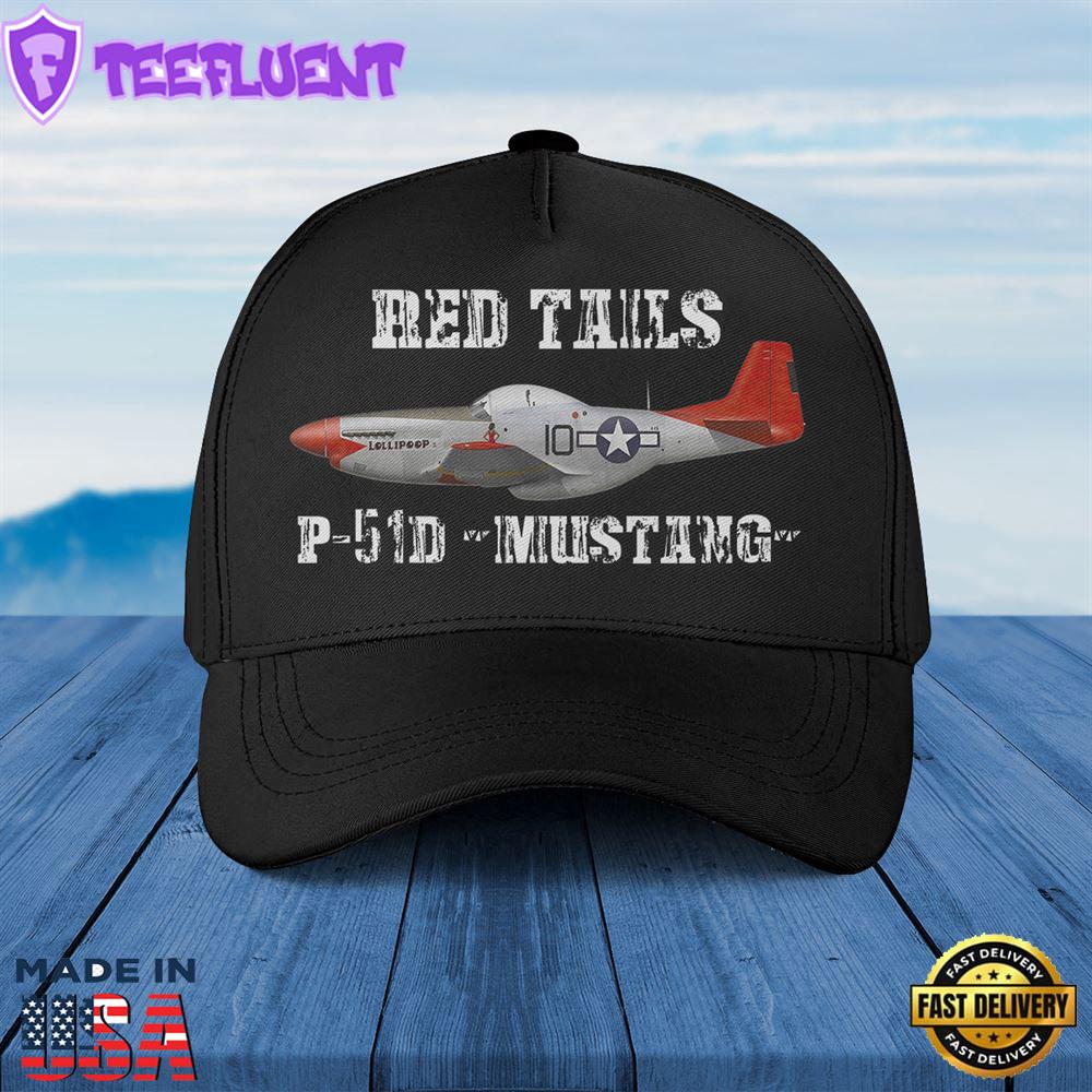 North American P-51D Mustang Red Tails Tuskegee Airman Baseball Cap