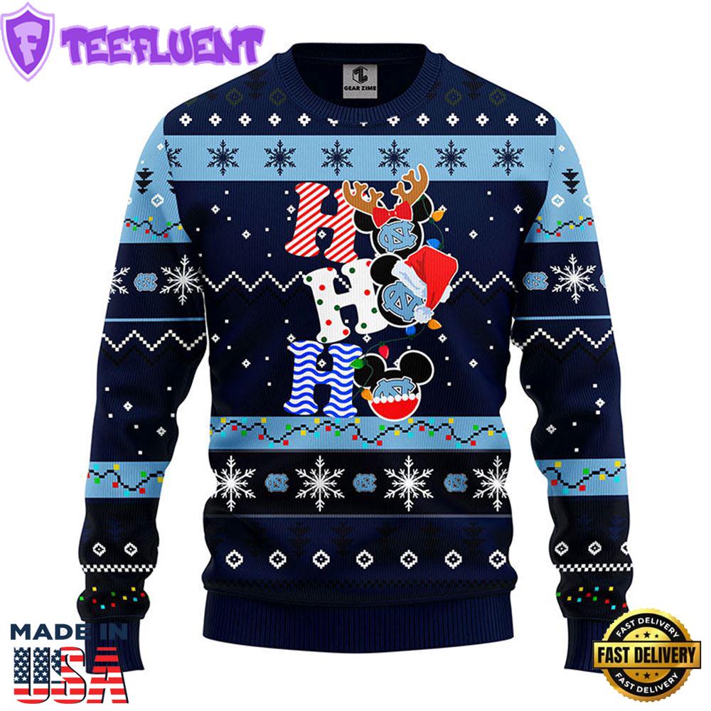 North Carolina Tar Heels Hohoho Mickey Christmas Ugly Sweater