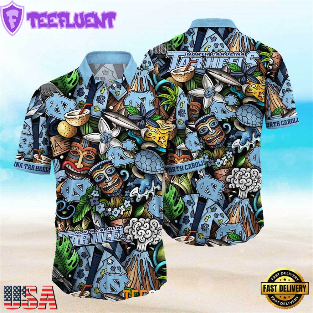 North Carolina Tar Heels Ncaa Mens Floral Special Design Hawaiian Shirt