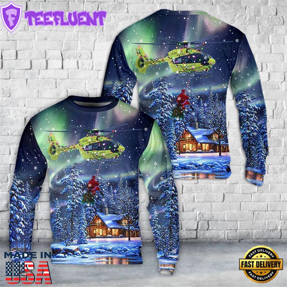 Norwegian Air Ambulance Airbus H145 helicopter Santa Ugly Christmas Sweater