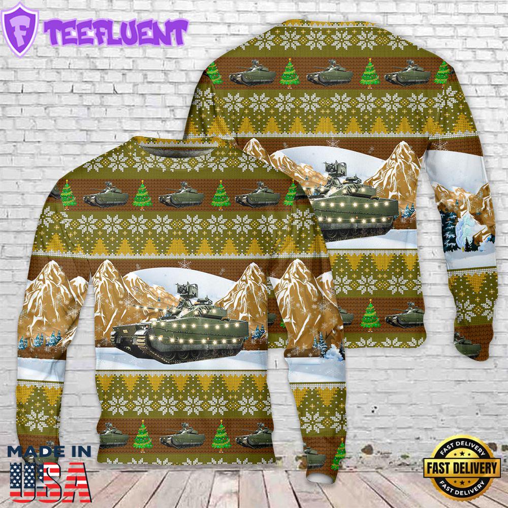 Norwegian Army CV90 Infantry Fighting Vehicle Christmas AOP Sweater 2