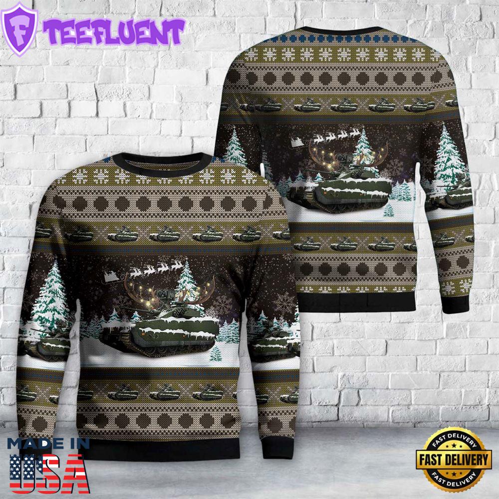 Norwegian Army CV90 Infantry Fighting Vehicle Christmas AOP Sweater