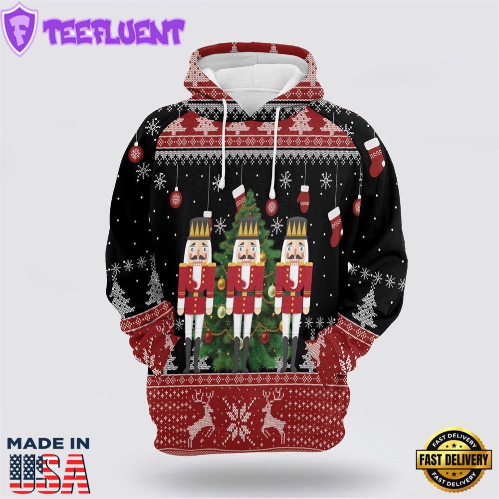 Nutcracker Christmas Tree All Over Print 3D Hoodie