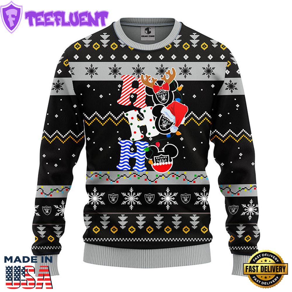 Oakland Raiders HoHoHo Mickey Christmas Ugly Sweater