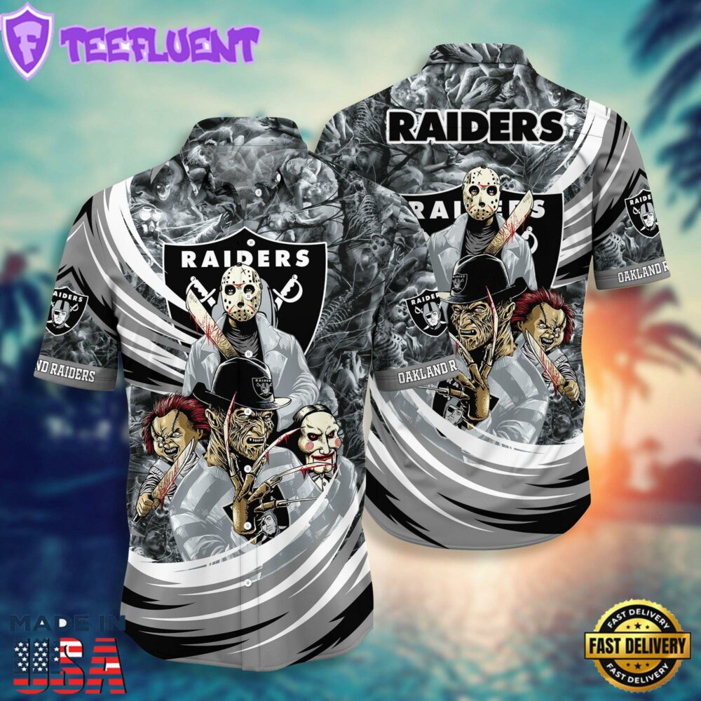 Oakland Raiders NFL Halloween Horror Movies Hawaiian Shirts