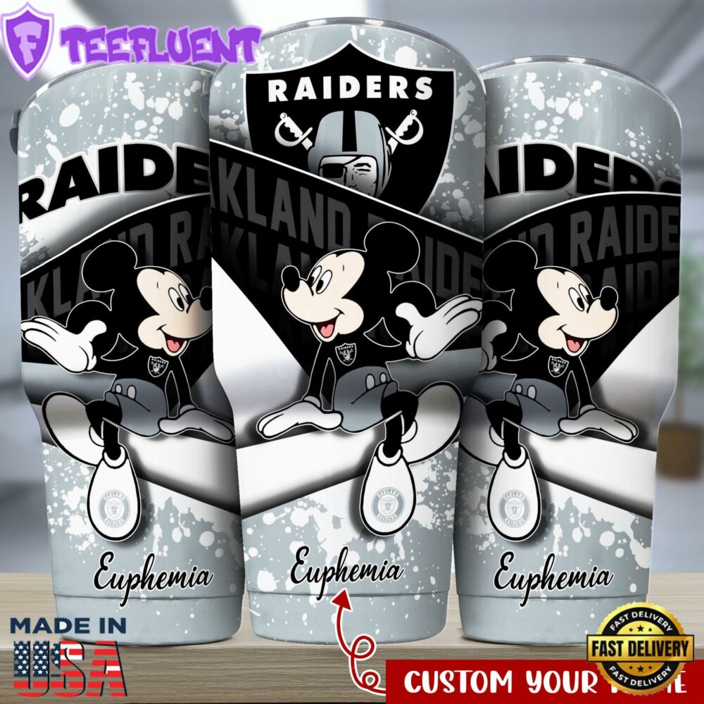Oakland Raiders NFL-Custom Tumbler Mickey Mouse Style