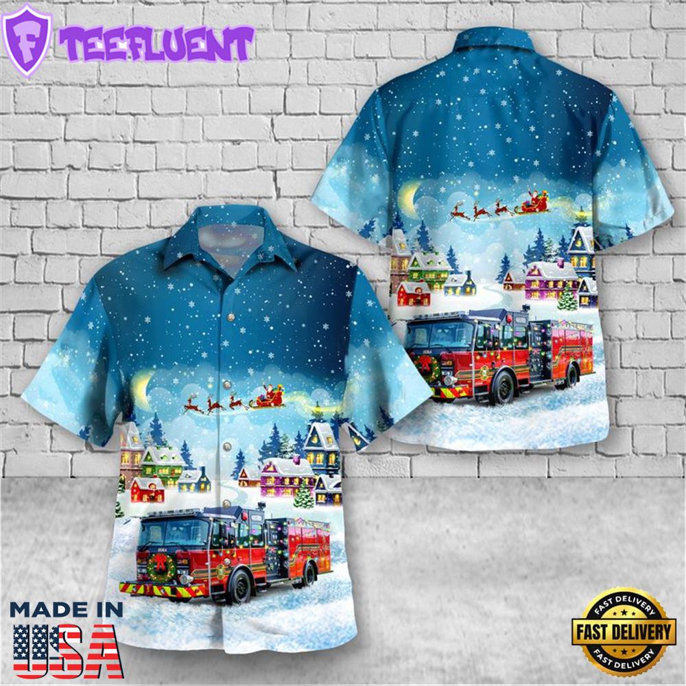 Ocala, Florida, Ocala Fire Rescue Christmas Hawaiian Shirt