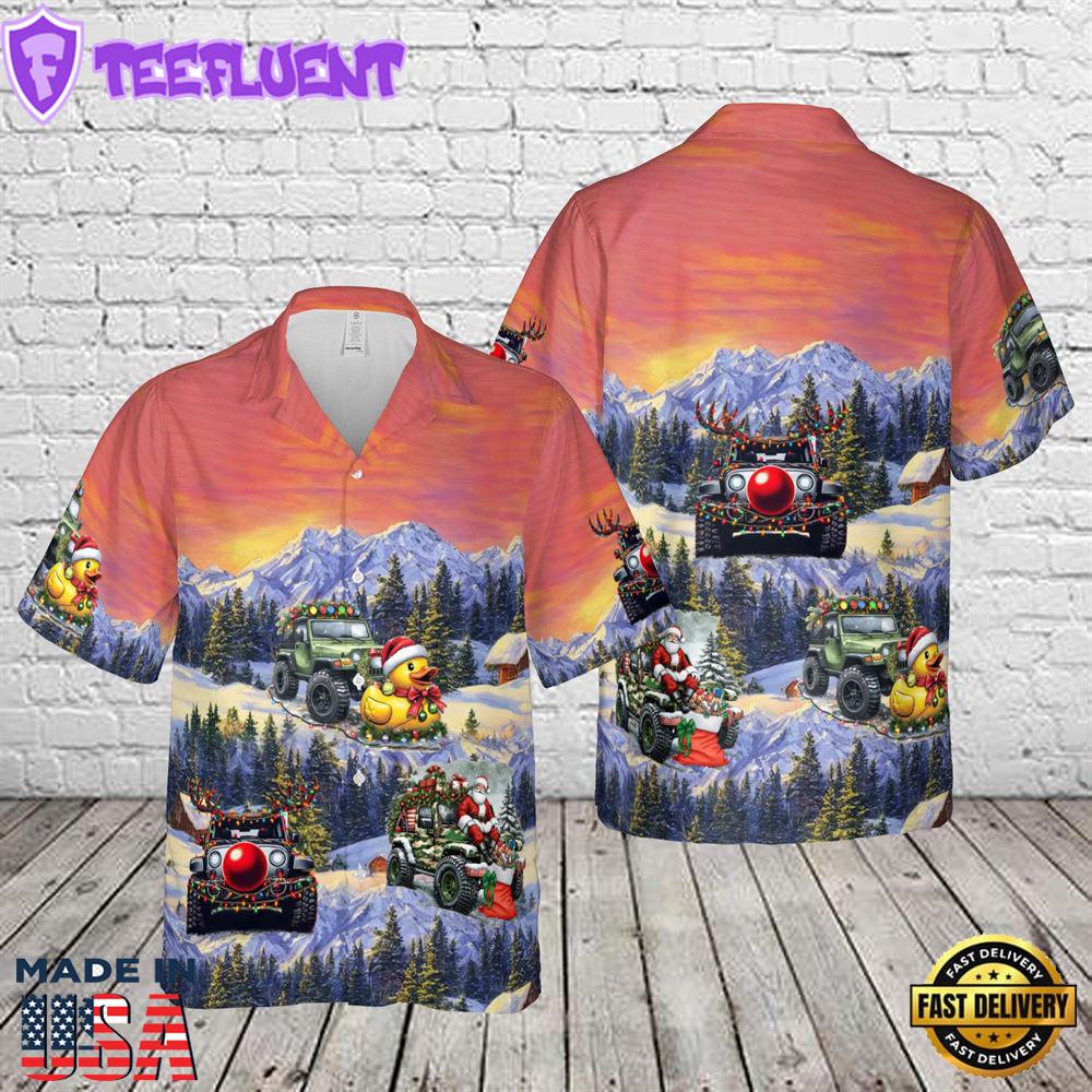 Offroad Santa Christmas Hawaiian Shirt