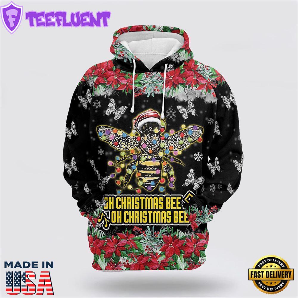 Oh Christmas Bee 1 All Over Print 3D Hoodie