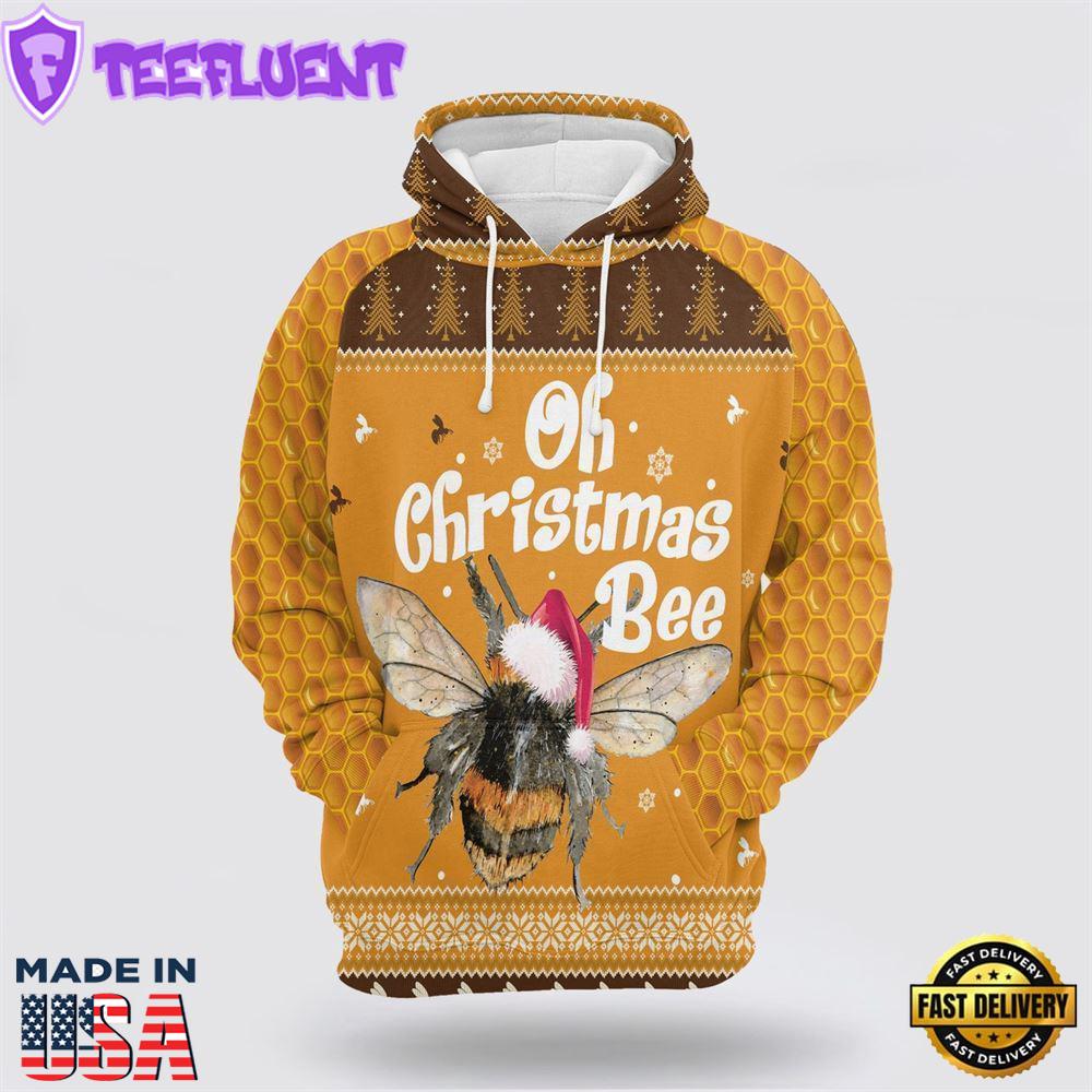 Oh Christmas Bee All Over Print 3D Hoodie