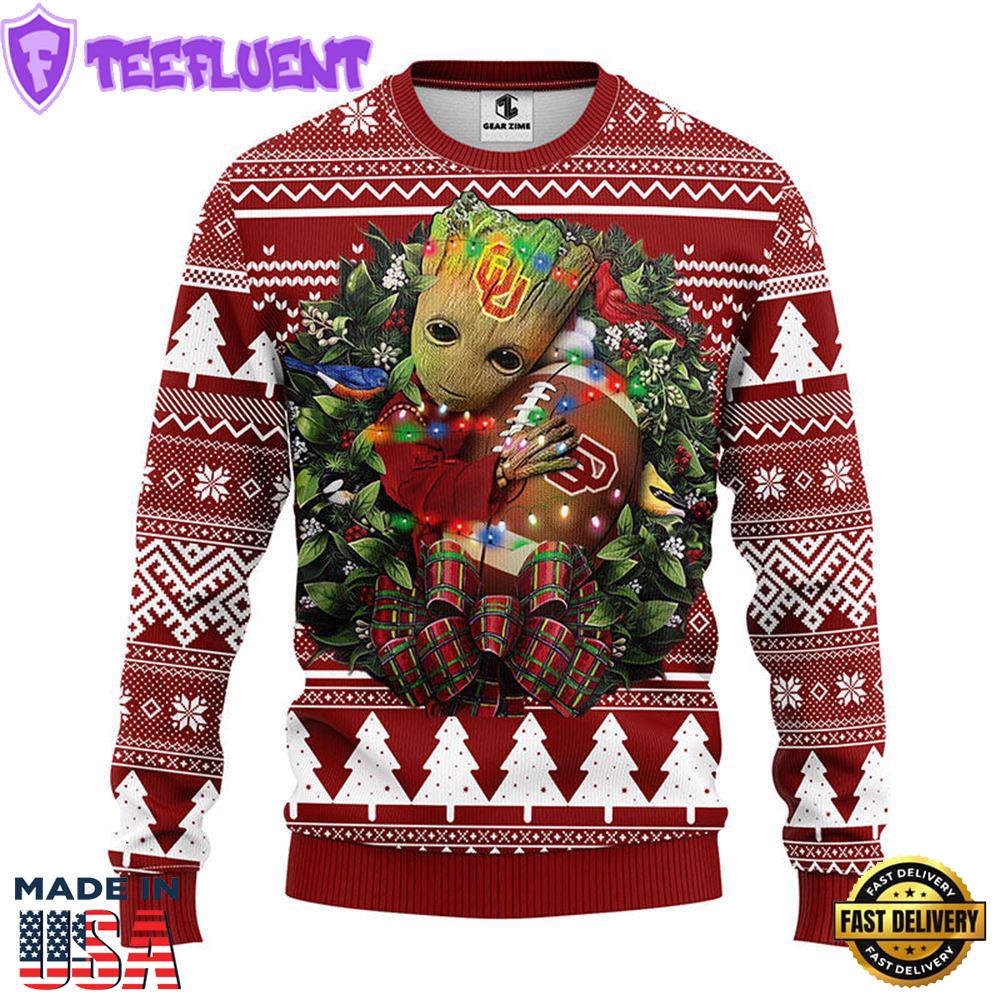 Oklahoma Sooners Groot Hug Christmas Ugly Sweater Sport For Fan