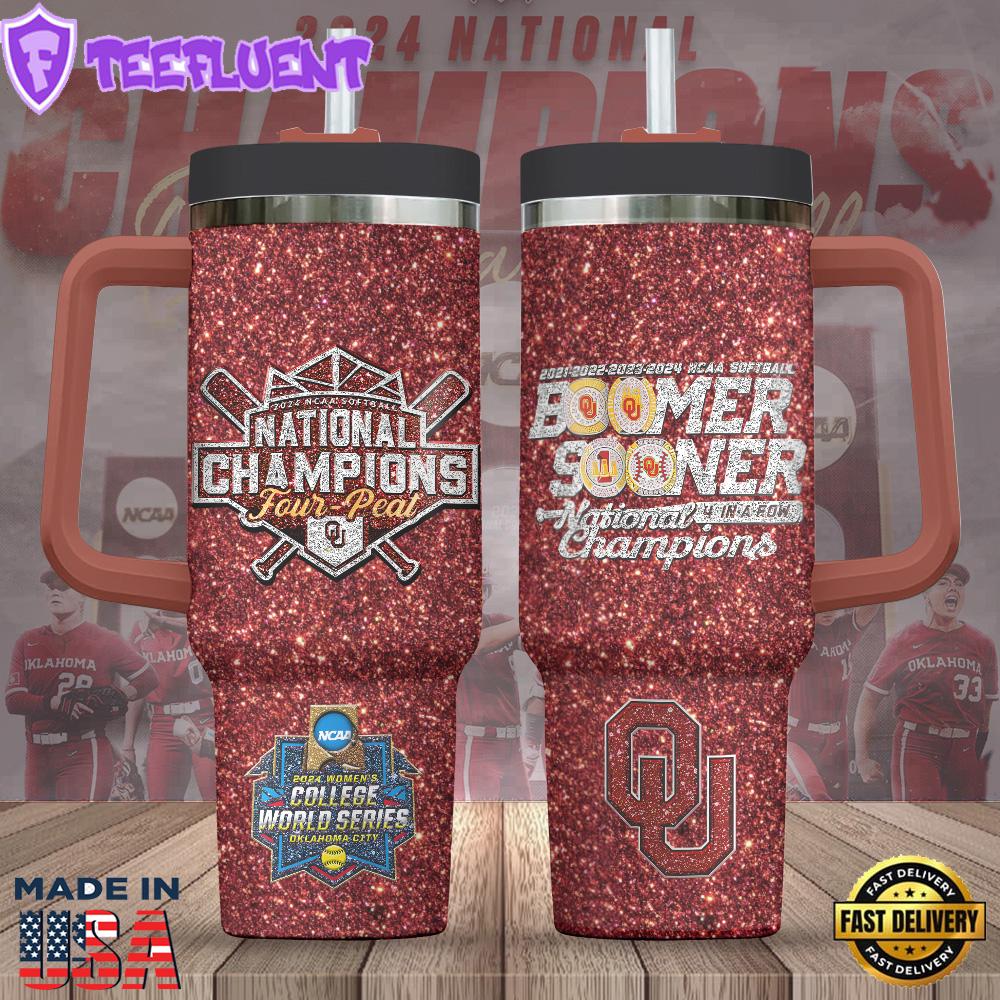 Oklahoma Sooners Women's Softball 40oz Stanley Tumbler Summer For Fans