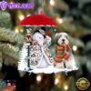 Old English Sheepdog With Snowman Christmas Ornament, Gift For Christmas