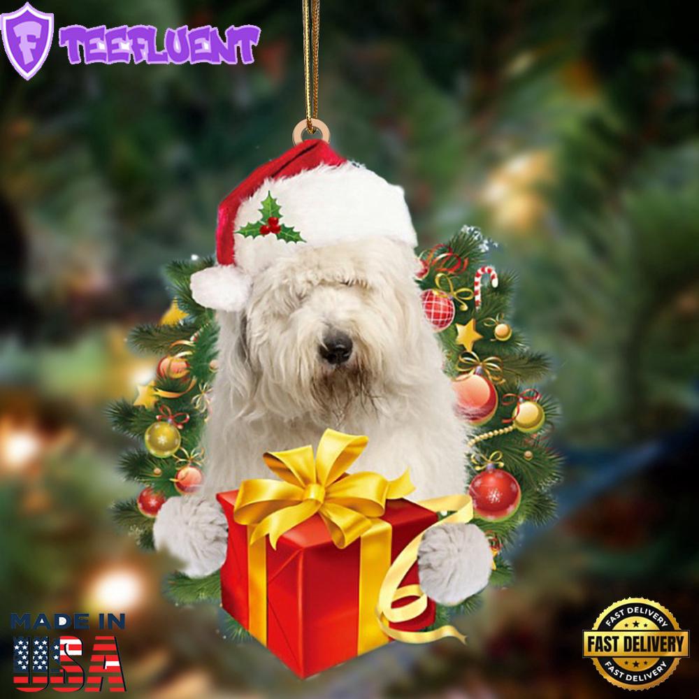 Old English Sheepdog-Dogs Give Gifts Hanging Ornament, Gift For Christmas