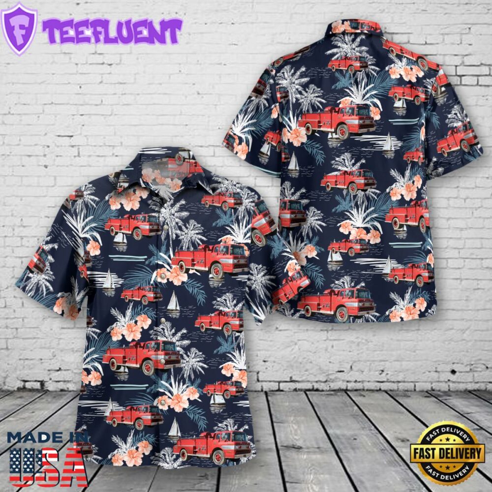 Old Ford Fire Truck Hawaiian Shirt