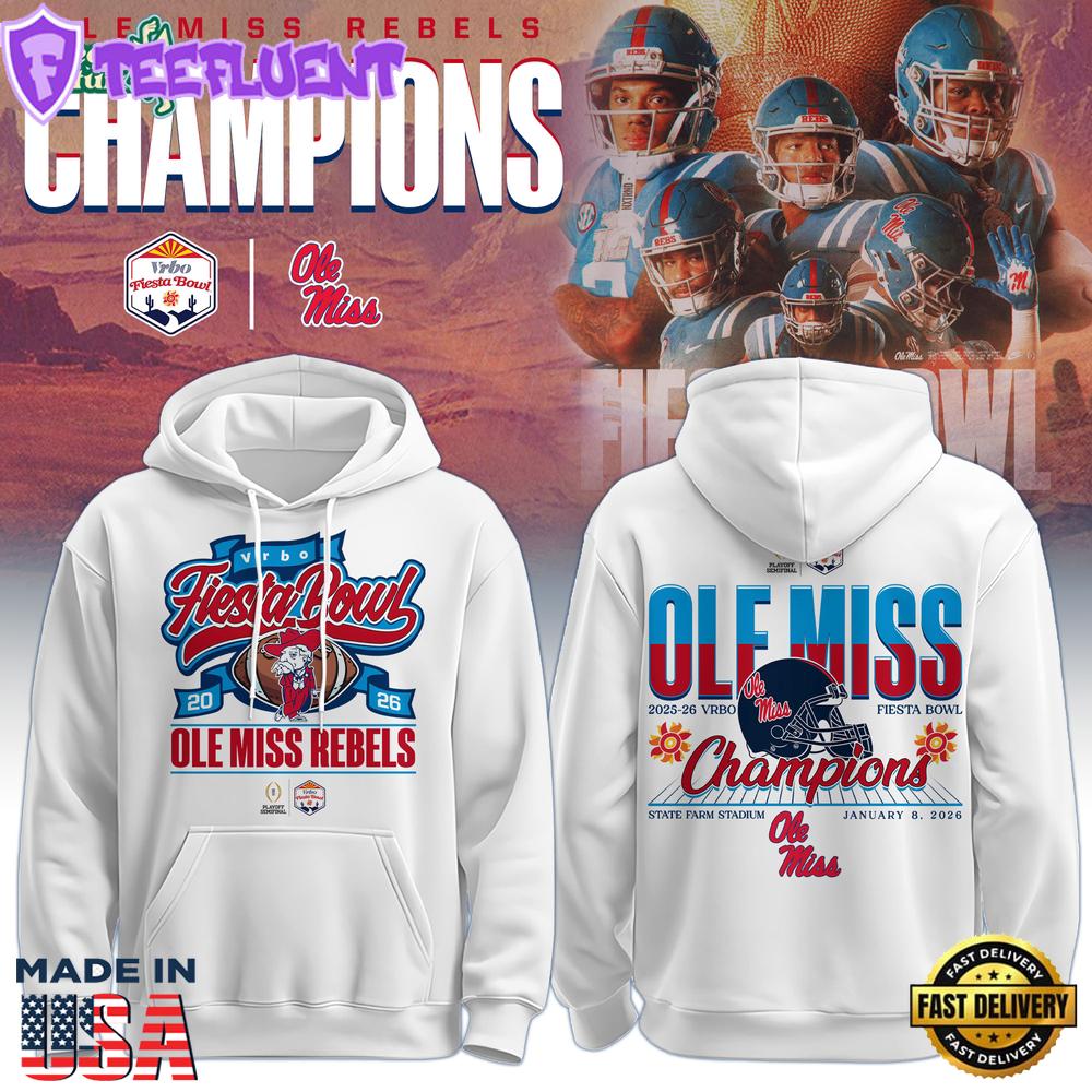 Ole Miss Rebels Special Fiesta Bowl Champions Limited Edition Hoodie #2