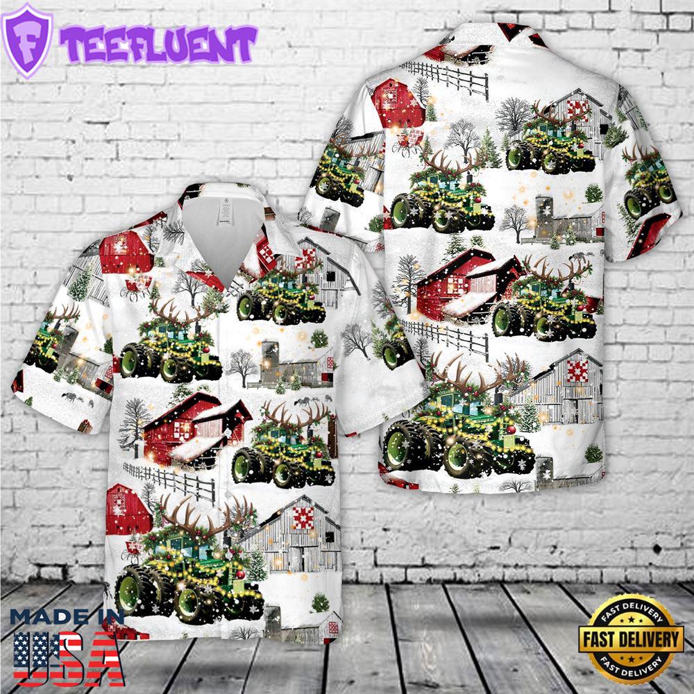 Oliver Tractor Christmas Hawaiian Shirt