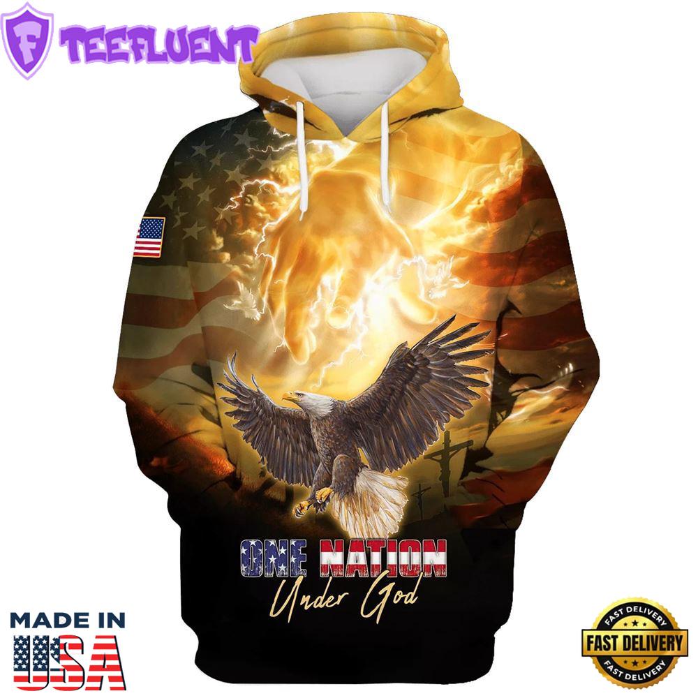 One Nation Under God American Pride Eagle Hoodie For