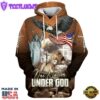 One Nation Under God Bald Eagle American Flag And Lion Hoodies