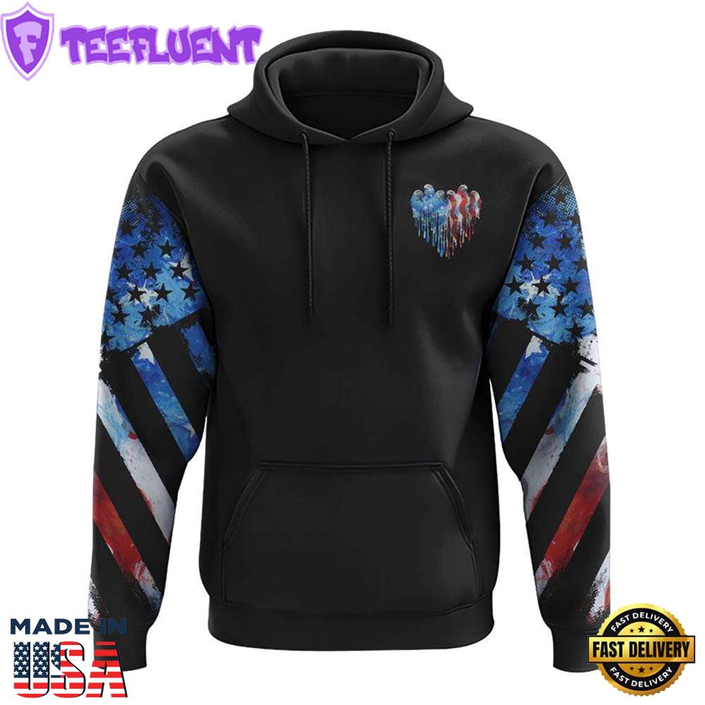One Nation Under God Cross Eagle Melt 3D Hoodie