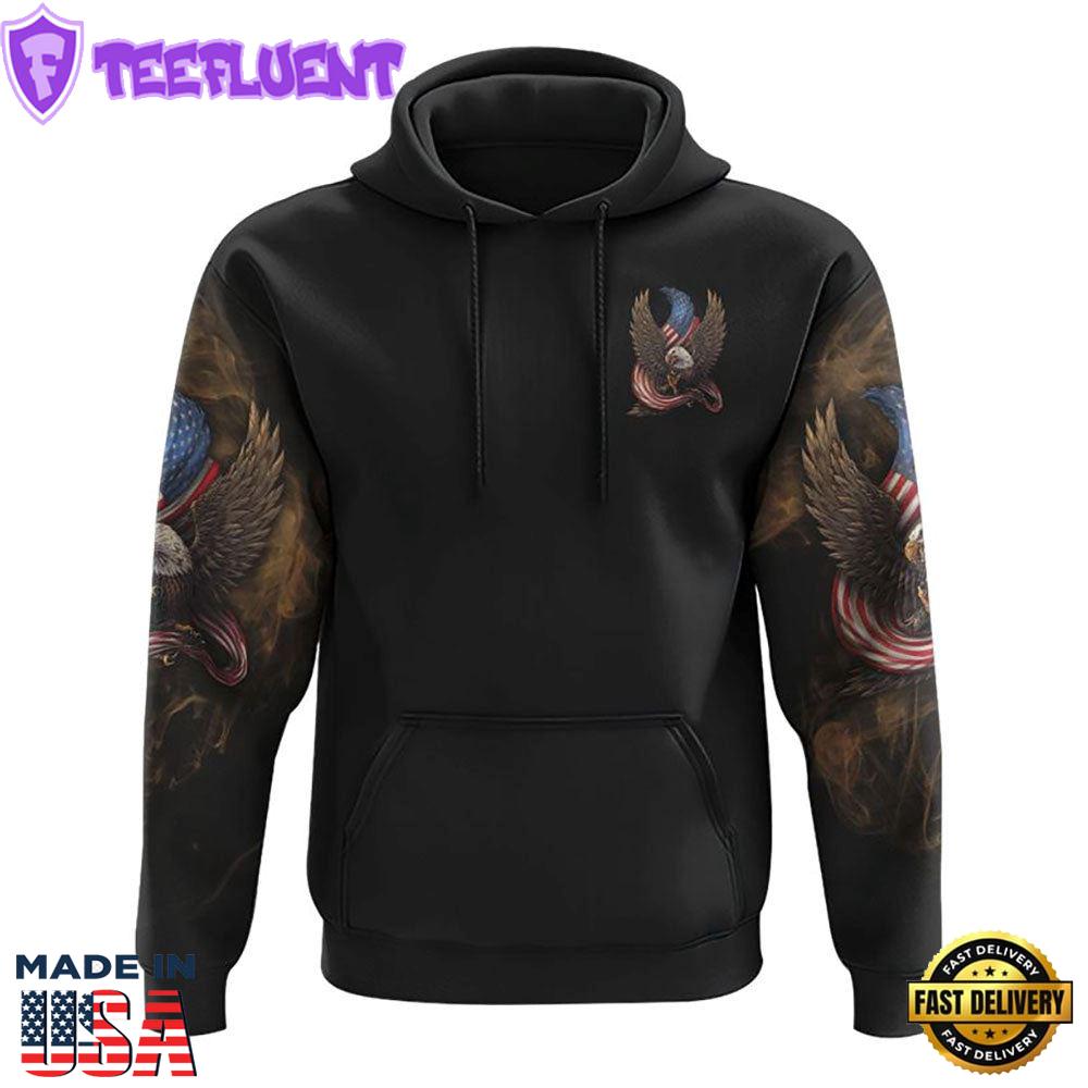 One Nation Under God Eagle Flag Vintage 3D Hoodie