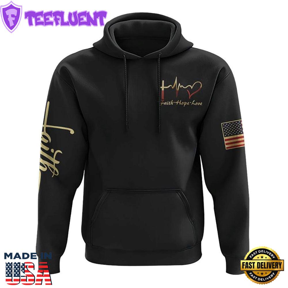 One Nation Under God Flag Wings 3D Hoodie