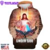 One Nation Under God, Jesus Christ And Bald Eagle Hoodie For