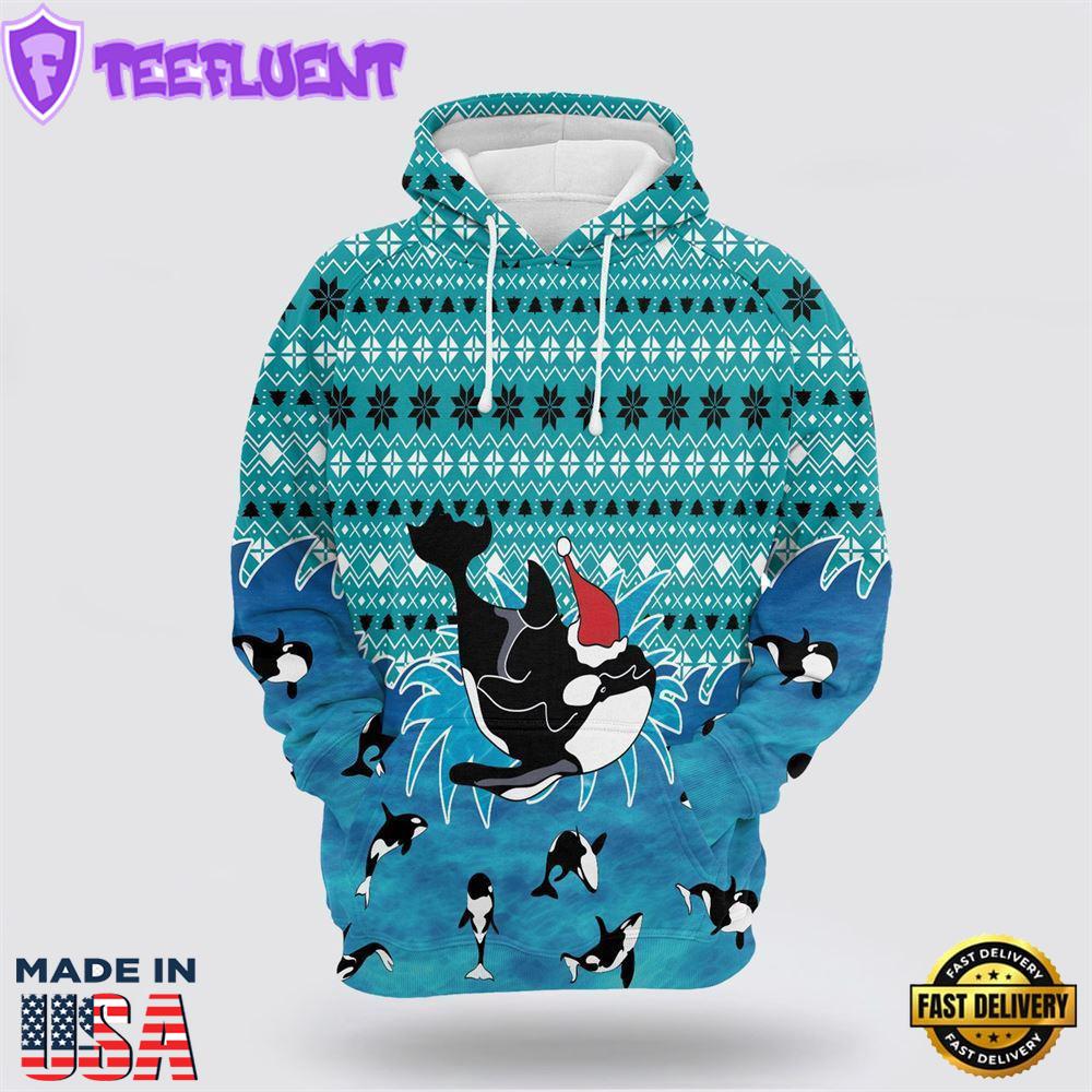 Orca Christmas All Over Print 3D Hoodie