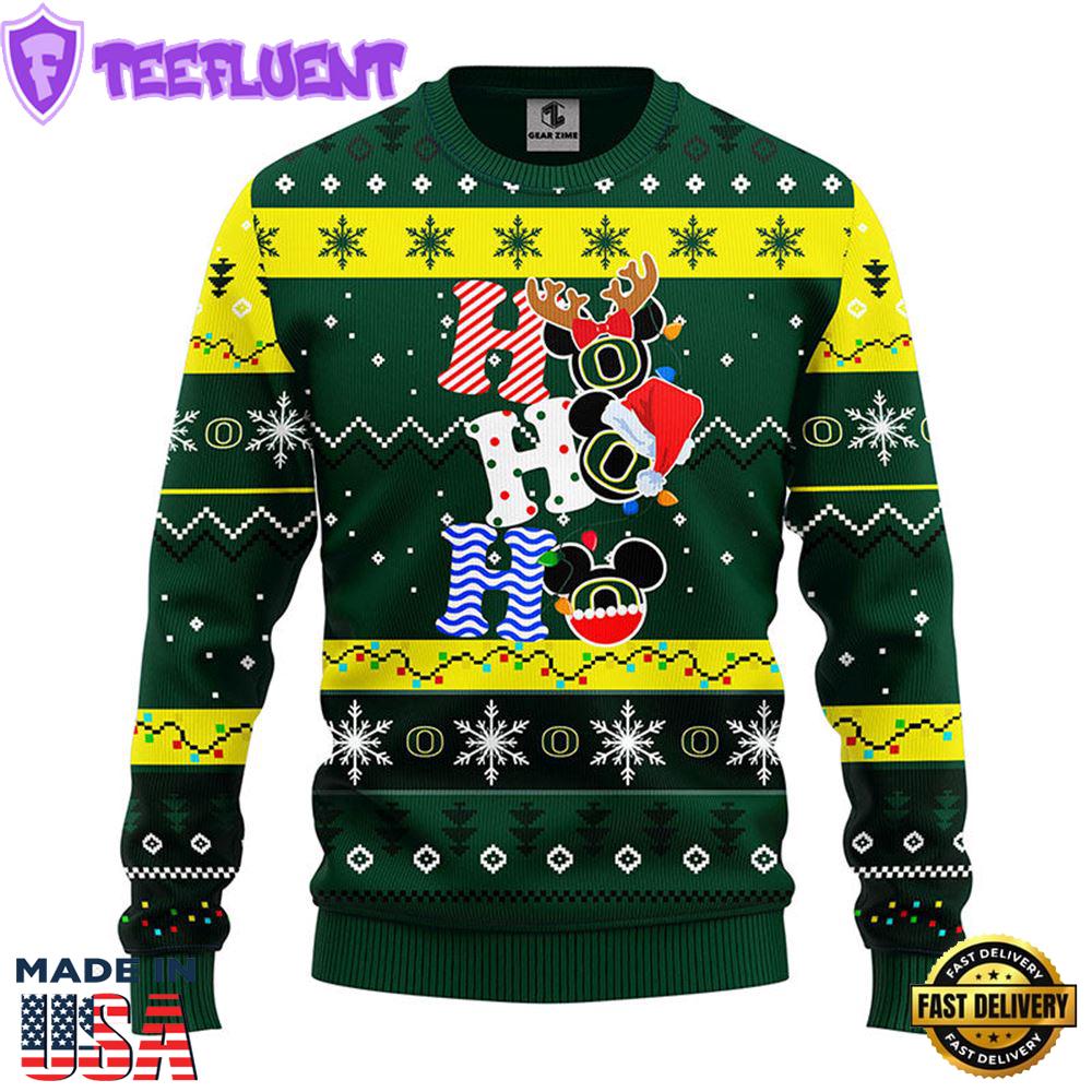 Oregon Ducks Hohoho Mickey Christmas Ugly Sweater